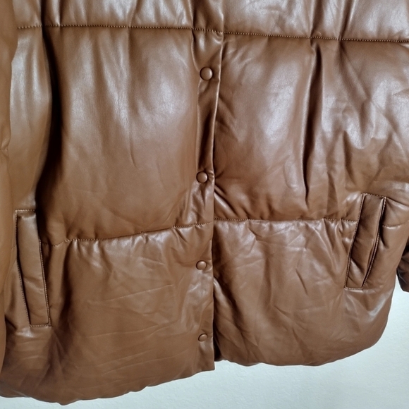 Avec les Filles faux leather puffer button down jacket sz 1X - Picture 4 of 11